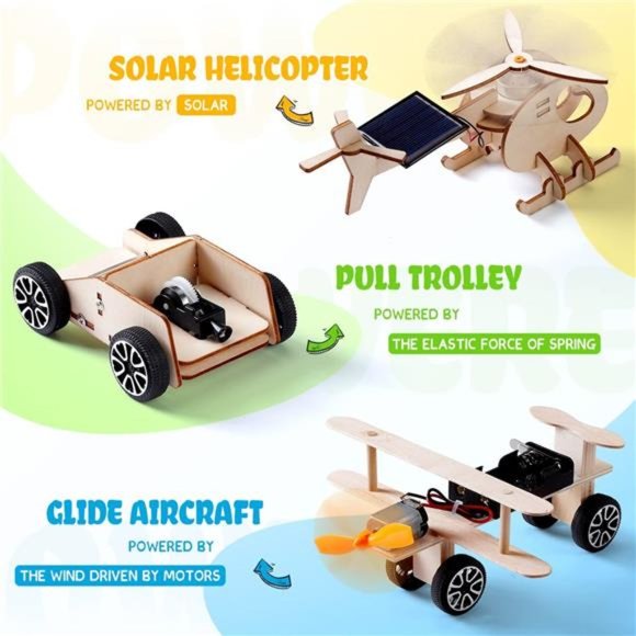 6 in 1 STEM Projects for Kids Ages 8-12, 3D Wooden Puzzles Model Car - Picture 4 of 6